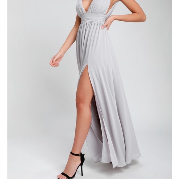 Lulus Heavenly Hues Light Grey Maxi Dress - Picture 6 of 9